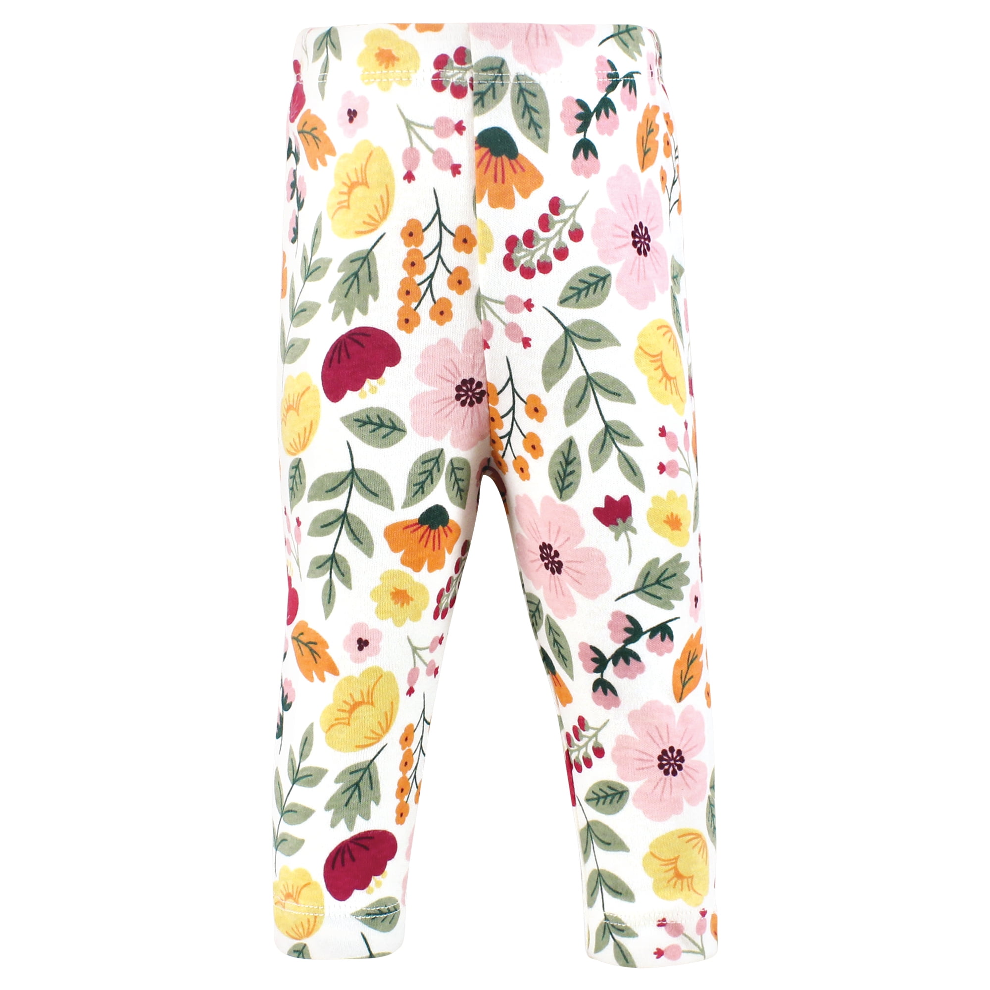 Hudson Baby Girls Cotton Pants and Leggings, Fall Botanical, 3T