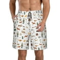 thumbnail image 2 of Uemuo Outdoor Living Pattern Men's Swim Trunks Hawaiian Beach Bathing Suit Swimsuits Beach Quick-Dry Shorts with Pockets-, 2 of 9