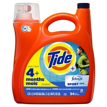 Tide Plus Febreze Sport Odor Defense Liquid Laundry Detergent, 146 oz