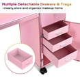 thumbnail image 3 of Byootique Nail Desk Mobile Station Rolling Makeup Manicure Table Unicorn Pink, 3 of 9