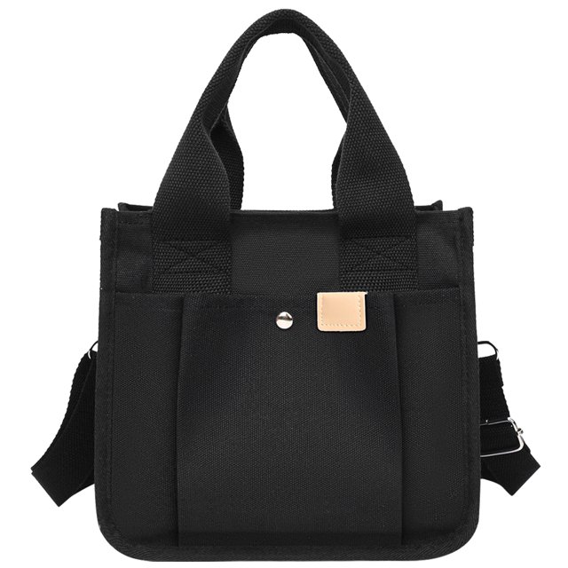 Bolso Mujer Lona Bandolera Simple Sólido Hobo Adolescente Niñas Monedero Negro