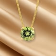 thumbnail image 3 of JeenMata 1.75 Carat Emerald - May Birthstone Solitaire Pendant Necklace in 18K Yellow Gold Plated, Female, Adult, 3 of 9