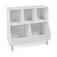 thumbnail image 5 of Badger Basket Children's 5-Bin  Wood Toy Storage Organizer and Bookshelf with feet 7.4 Cu ft. - White, 5 of 8