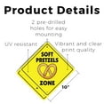 thumbnail image 2 of Soft Pretzels (2 Pack) Plastic Crossing Sign - 10 Inch X 10 Inch Xing Sign Gift Food Snack Salt Sweet Treat Bakery Festival Fun Party Event Decor, 2 of 4