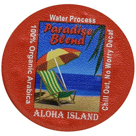 24 Single-Serve Kona-One-Cups of Water Process Decaf Organic Arabica Tropical Coffee, for Keurig K-cup Brewing Systems, From Aloha Island