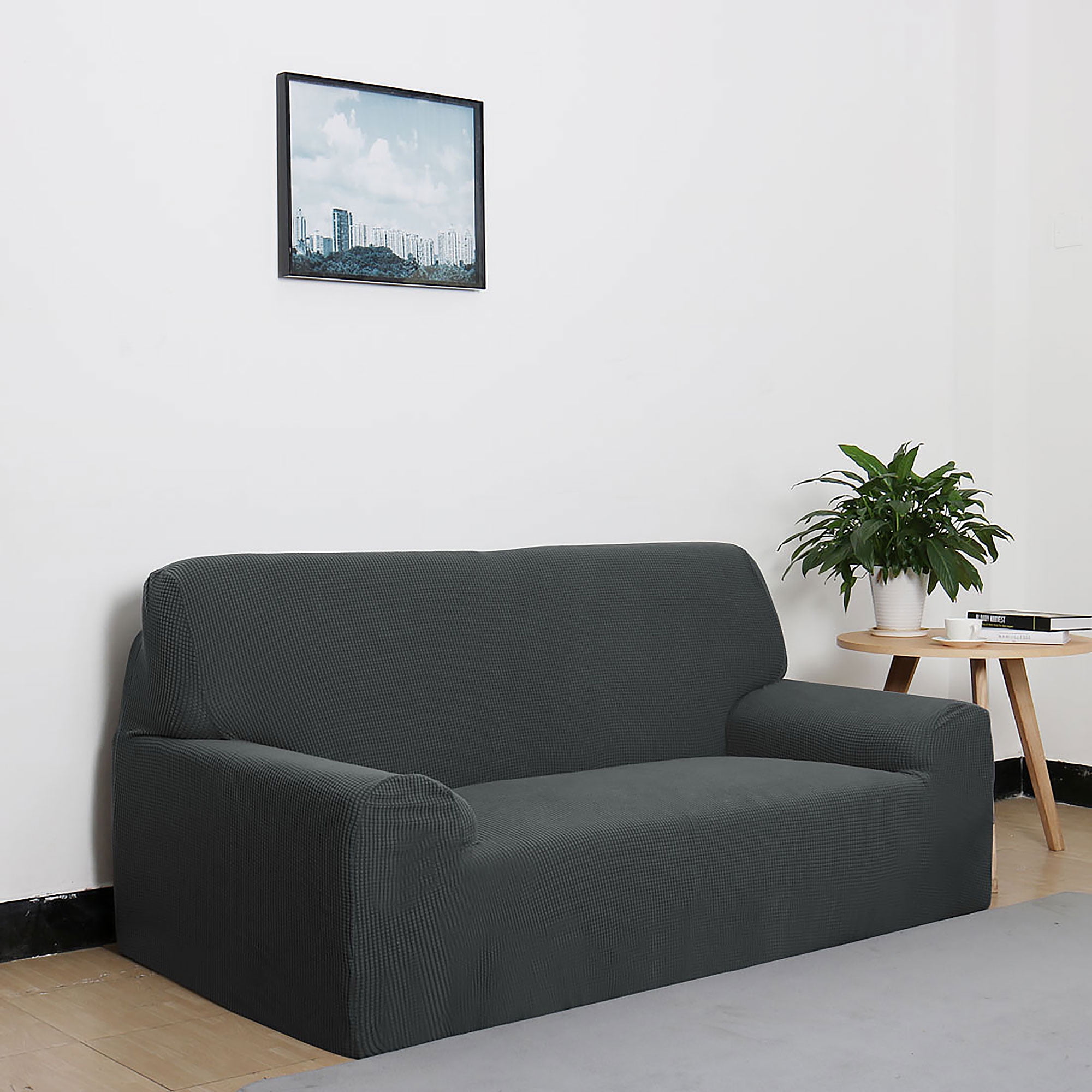 Piccocasa Jacquard Sofa Covers Strech Slipcover Couch Protector Dark Gray 68" x 86"