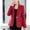 Wine, variant on Women's Professional Blazer Plus Size Solid Color Long Sleeve Lapel Open Front Business Casual Jacket