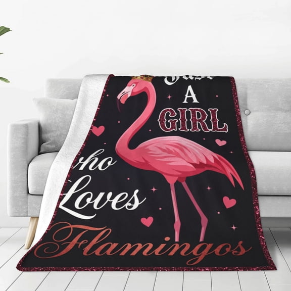 Flamingo Throw Blanket, Flamingo Flannel Blanket, Winter Couch Throw, Warm Cozy All Season Blanket for Women and Men 50x40