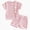 001 Pink, variant on Girls Summer 2Pcs Clothes Set Floral Print T-Shirt Tiered Shorts Casual Toddler Wear Kaprioy Toddler Girl Clothes 12M 18M 24M 3T 4T