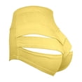 thumbnail image 5 of Wang6 Womens Plus Size Cut out Yoga Shorts Booty Butt Lifting Scrunch Shorts High Waisted Workout Gym Active Hot Pants Yellow XS, 5 of 6
