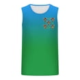 thumbnail image 4 of Camiseta sin mangas de cuello redondo para hombre, informal, a la moda, sin mangas, con estampado, cuello redondo, deportiva, de poliéster, 4 of 4