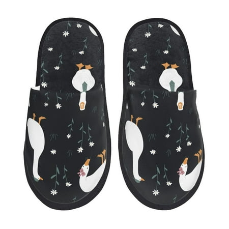 Balery Fashionable Goose Slient Indoor Furry Fleece Comfort House Shoes Soft Non-Slip Home Shoes Cotton slippers House Slippers-- Medium