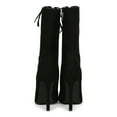 thumbnail image 4 of Women Pointed Toe Lace Up Mid Calf Heel Boot 19556, 4 of 6