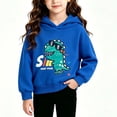 thumbnail image 3 of DJDLJWCJ Little Girls Long Sleeve Graphic Hoodies Relaxed Fit Athletic Sweatshirt Stretch Soft Pullover Blue Size 3-4Years, 3 of 7