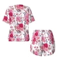 thumbnail image 5 of Kdxio Peonies And Roses Print Pajamas Sets for Women Short-Sleeved Pjs with Lounge Shorts Two Piece Sleepwear S-4XL, 5 of 9