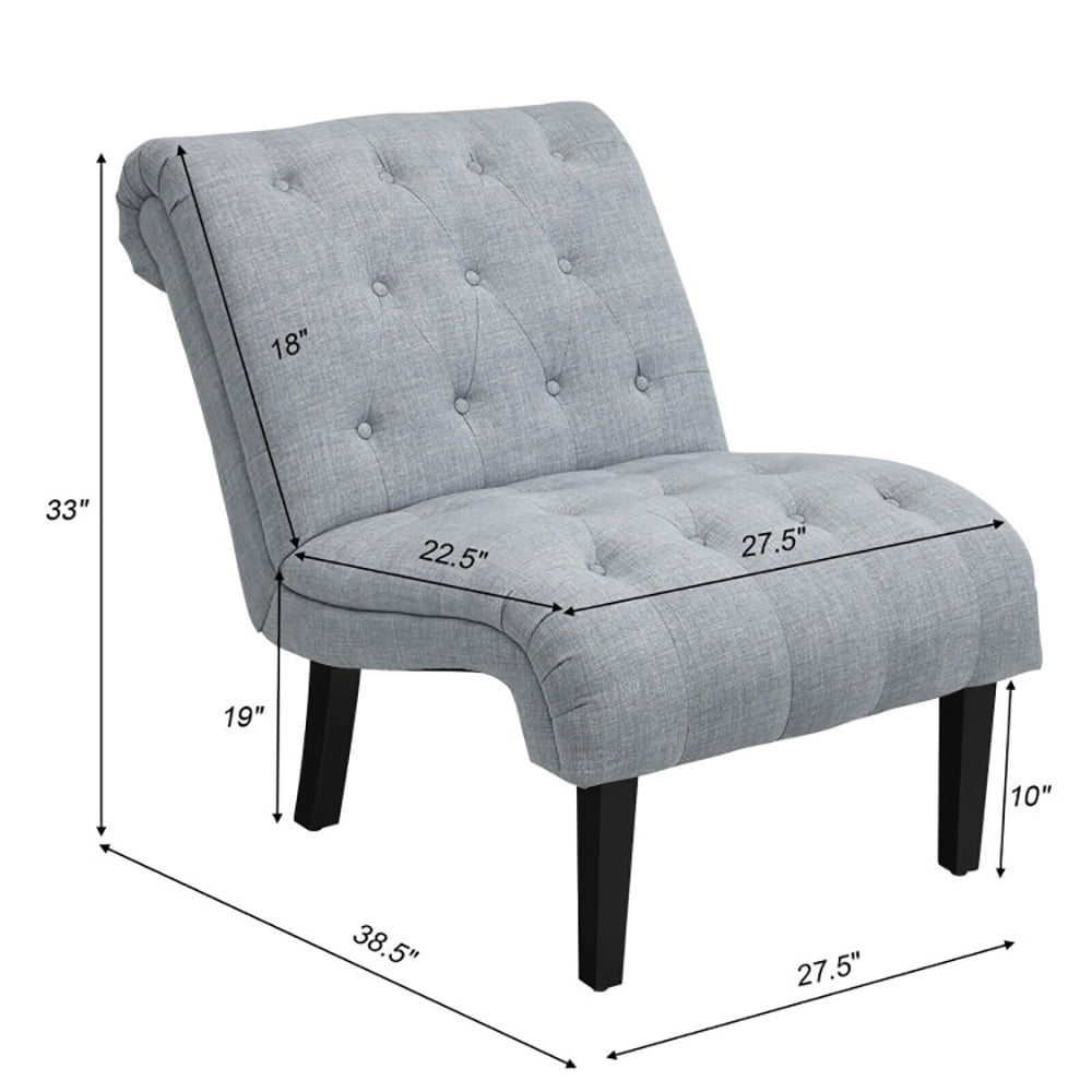Finihen Armless Accent Chair, Cotton Linen Fabric Armless Accent Chair with Adjustable Foot Pads, for Living Room, Bedroom, Light Gray Finihen Armless Accent Chair, Cotton Linen Fabric Armless Accent Chair with Adjustable Foot Pads, for Living Room, Bedroom, Light Gray