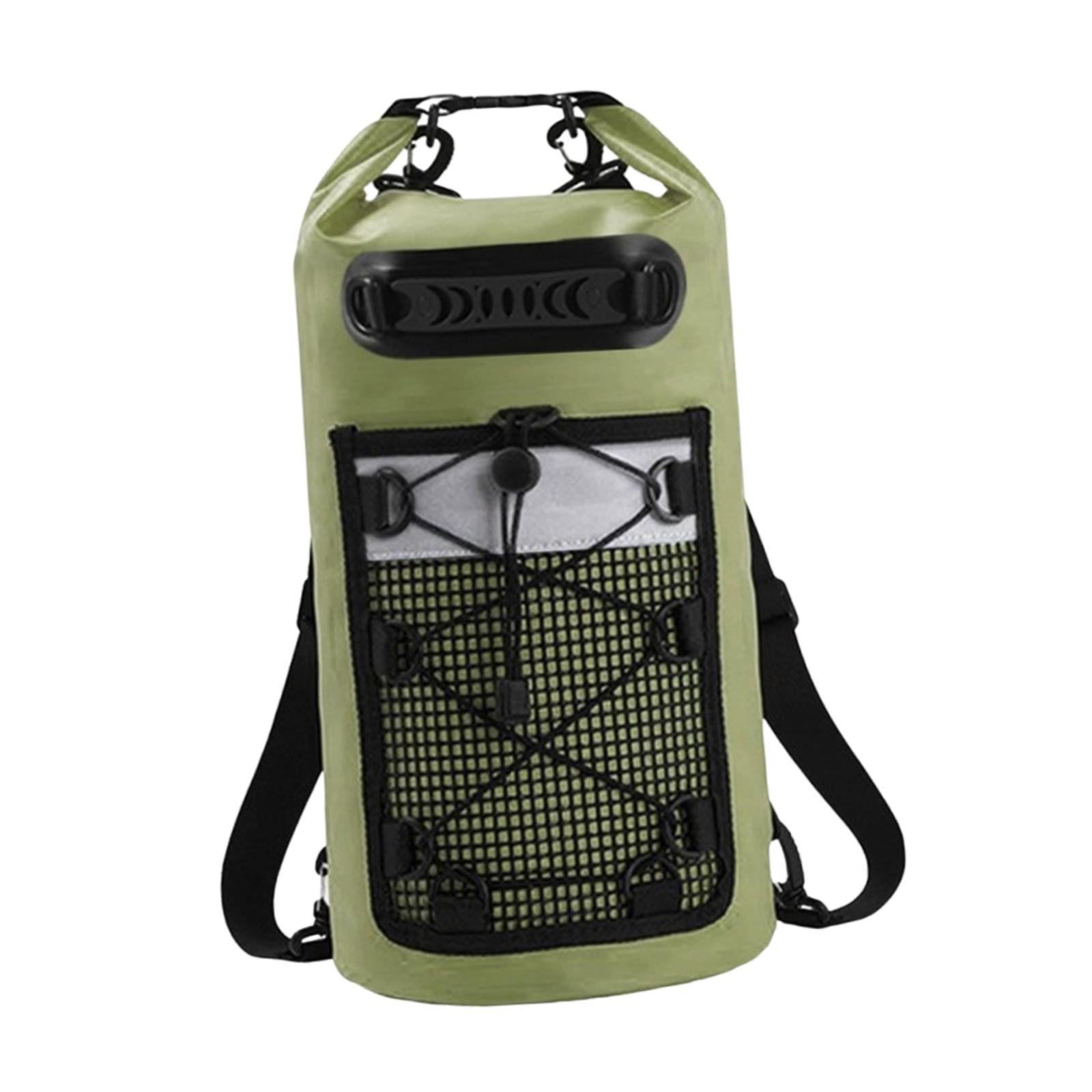 Waterproof Dry Bag Floating Backpack Dry Sack IPX6 Waterproof with Mesh Pocket for Boating Kayaking Fishing