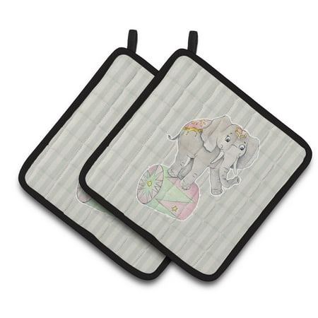 

Caroline s Treasures Circus Elephant Pair of Pot Holders