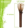 thumbnail image 2 of BambooMN Japanese Matcha Skinny Whisk Chasen - Long Handle Traditional Handcurled 100 Tate Matcha Utensil - Black - 1 Piece, 2 of 7