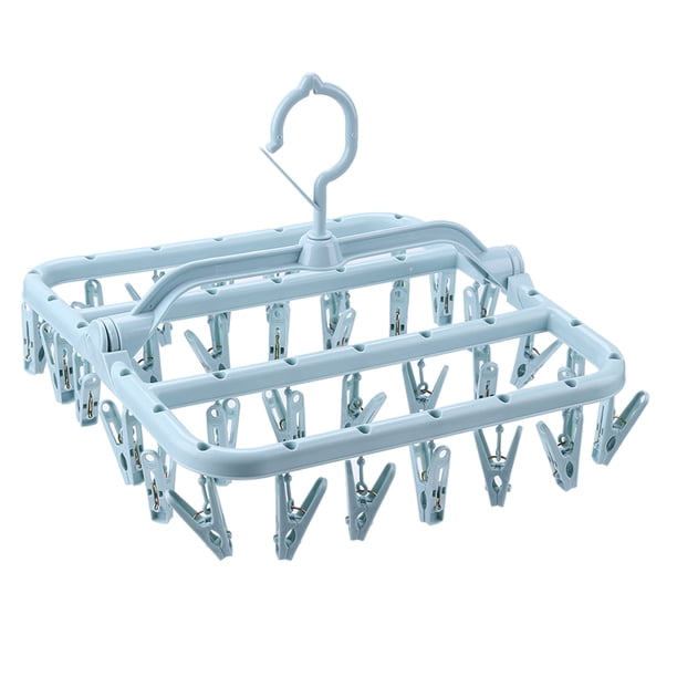 Perchas de tela para almacenamiento de armario soporte de secado para Ehuebsd calcetines plegable 32 Clips