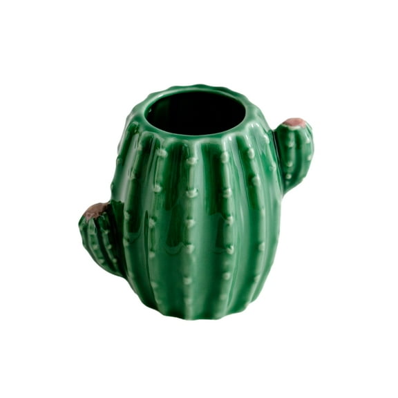 Creative Cactus Ceramic Flower Vase,3.9 inch Farmhouse Rustic Vase,Small Flower Terracotta Vases for Home Decor, Living Room, Table, Shelf，Green