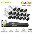 thumbnail image 1 of SANNCE 16CH 1080p Security Camera System 5-in-1 CCTV DVR Recorder and 16X Waterproof Wired Surveillance Cameras with 100 ft Night Vision, Motion Alert, Remote Access with 3TB HDD, 1 of 9