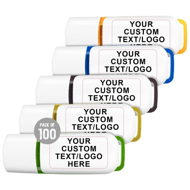 Unidades flash USB Paintechz Custom de 2 GB, paquete de 100 con logotipo y texto