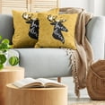 thumbnail image 5 of Ambesonne Saying Throw Pillow Cover 2 Pack, Silhouette of Deer, 16", Earth Yellow Black White, 5 of 7