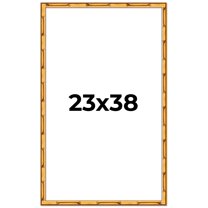 23x38 Frame Gold Bamboo Solid Wood Picture Frame | 1 Inch Moulding Width | Interior Frame Depth