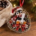 thumbnail image 5 of Christmas Cash Gift Holder Ornament with Cute Penguin Design, Single Piece, 2D Acrylic, for Holiday Tree Hanging Decoration, 5 of 6