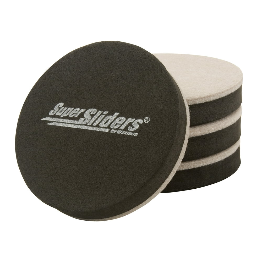 Super Sliders 31/2" Round Felt Furniture Sliders Beige, 4 Pack