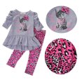 thumbnail image 2 of Newborn Kids Baby Girls Autumn Outfits Clothes T-shirt Tops Dress In Leopard Pants 2PCS Set, 2 of 7