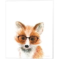 thumbnail image 3 of Great Art Now Owl, Fox & Hedgehog in Glasses by Mercedes Lopez Charro 3 Piece Canvas Art Set Each 12W x 15H, 3 of 4