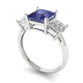 thumbnail image 2 of 2.5 ct Princess Cut Simulated Tanzanite 3 Stone 18K White Gold Womens Engagement Ring, 2 of 5