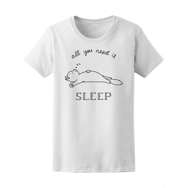 Playera Para Mujer - Gato Blanco. Solo Necesitas Dormir Smartprints T-shirt