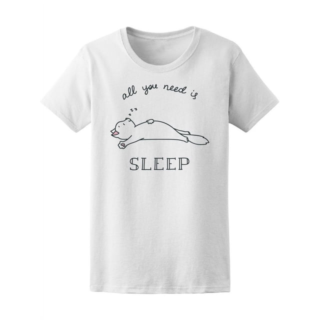 Playera Para Mujer - Gato Blanco. Solo Necesitas Dormir Smartprints T-shirt