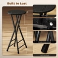 thumbnail image 4 of Set of 4 Foldable Barstools, Counter Height Stools with Dual Footrests and Steel Legs, Black MDF and Metal Stools for Kitchen Island, Dining Area, and Small Spaces, 24" H, 4 of 7