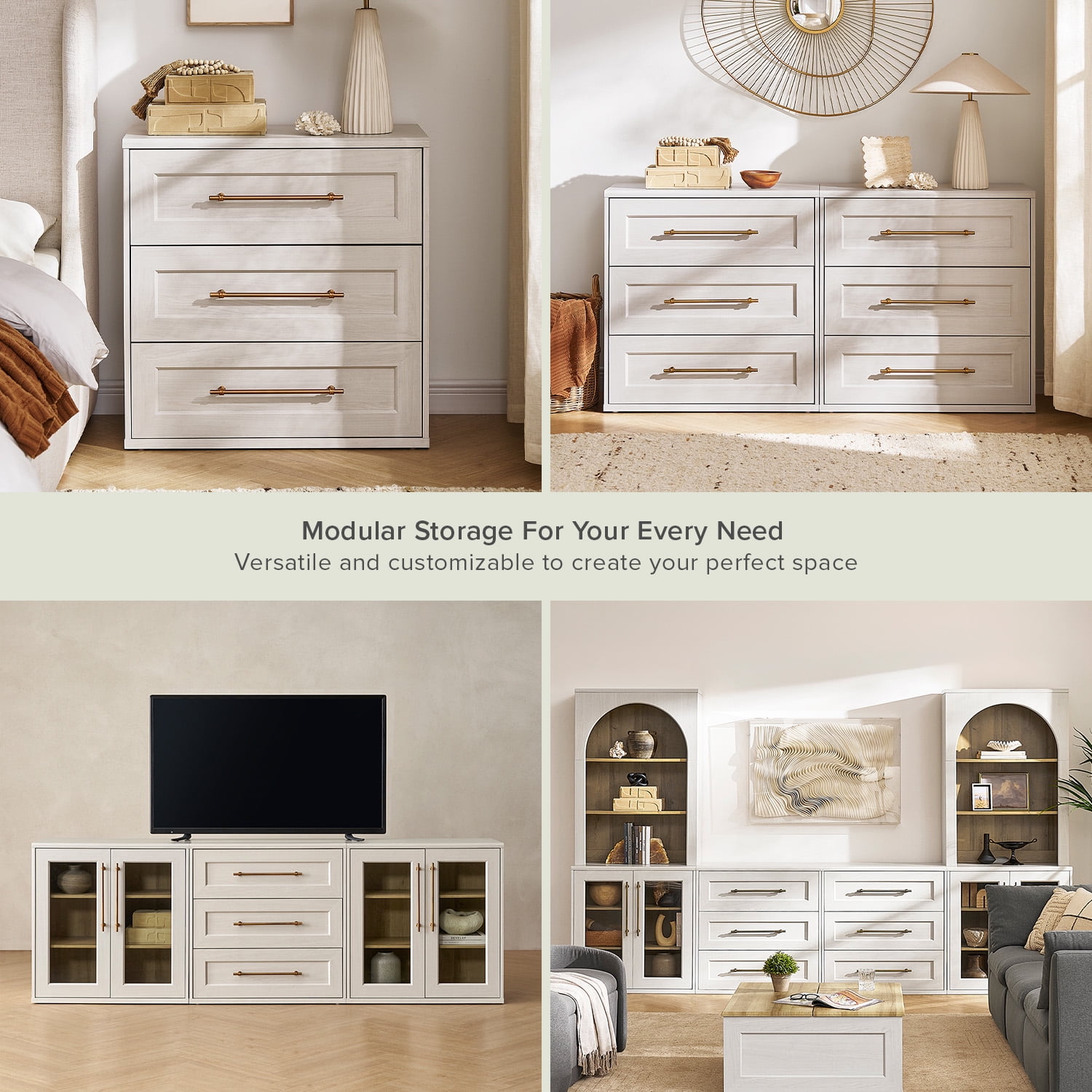 Mopio Blake 3 Drawer Dresser for Bedroom, Small Dresser & Chest of Drawers, Wood Dresser Organizer, Modern Farmhouse Dresser, Tall Night Stand, End Table, Enhanced Safety, Sturdy Compliant (White)