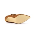 thumbnail image 5 of BLISSFUL STEP Women's Rhines Pointed Toe Stiletto Block Heel Ankle Boot Brown 7.5, 5 of 7