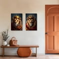 thumbnail image 5 of ZHONGYUTONG Lion and Lioness Canvas Wall Art 2 Pieces Lion King Couple with Gold Crown Poster Prints African Wild Animal Pictures for Office Decor (12.00" x 16.00" x 2PCS), 5 of 6
