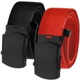 thumbnail image 1 of Men's Cut to Fit Waist Size Up to 40" Casual Outdoor 2 Belt Pack with Black Military Slider Buckle, 1 of 3