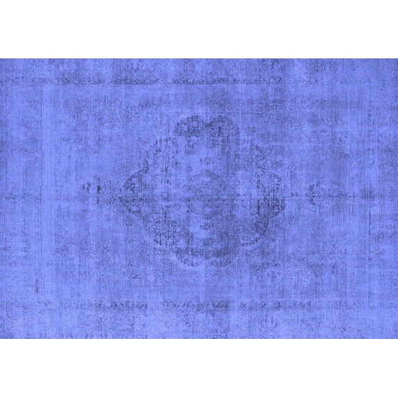 Ahgly Company Indoor Rectangle Oriental Blue Industrial Area Rugs, 2' x 4'