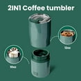 thumbnail image 3 of BOTTLE BOTTLE Stainless Steel Tumblers with Handle, Insulated Tumblers with 2 Lids, 22oz 2IN1 Coffee Cup for Home Office and Party, Travel Cups for Woman and Man as Gifts Green, 3 of 7