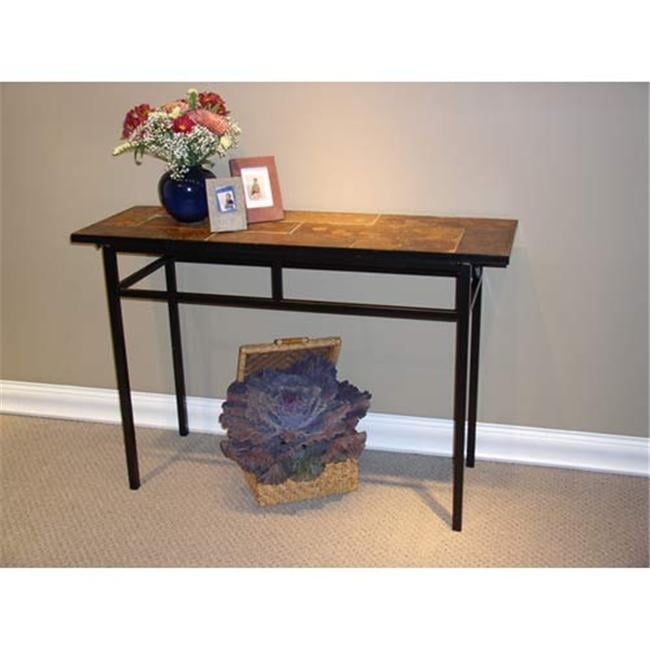 4D Concepts 601636 Sofa Table with Slate Top in Metal and Slate
