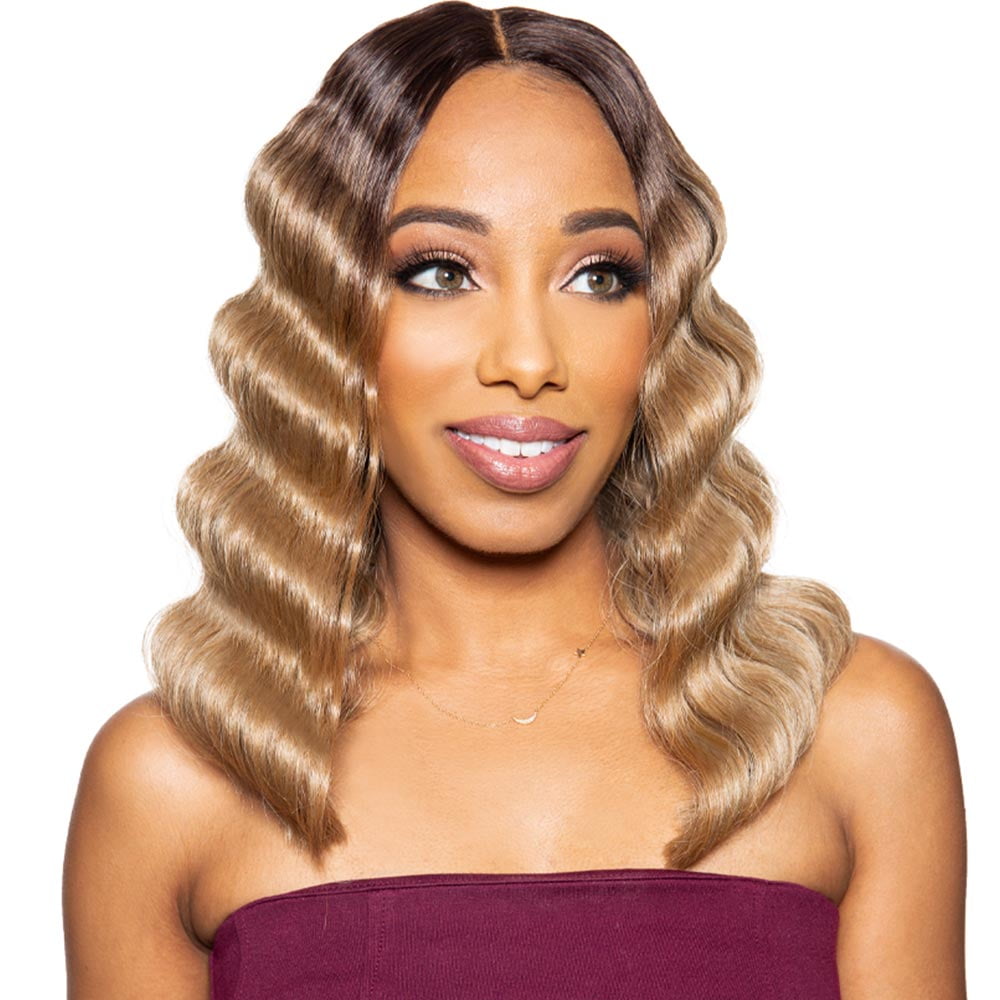 Zury Sis Beyond 5" Part Lace Front Wig CRIMP 14" (Color 1b Off Black