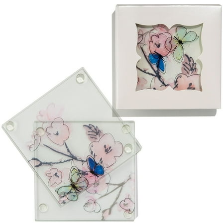 Weddingstar Glass Botanical Coaster Set Wedding Favors