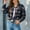 Dark Blue, variant on Plaid Flannel Shackets for Women, Long Sleeve Button Down Chest Pocketed Shirts Jacket Coats, Light Blue Women's XXL