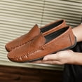 thumbnail image 6 of Men's Casual Loafers Slip On Leather Shoes Comfortable Lightweight Driving Shoes Male Moccasins Classic Penny Loafer Flats Boat Shoes Outdoor Walking Shoes, 6 of 17