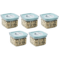 thumbnail image 1 of Tarro de almacenamiento de cocina transparente cuadrado de 5 piezas-Verde-600ML MFZFUKR CPB-DE-WX398-2, 1 of 5