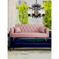 thumbnail image 2 of Modern American Pink Velvet 71-inch Convertible Sofa for Small Spaces (Living Room, Bedroom, Office), 2 of 14
